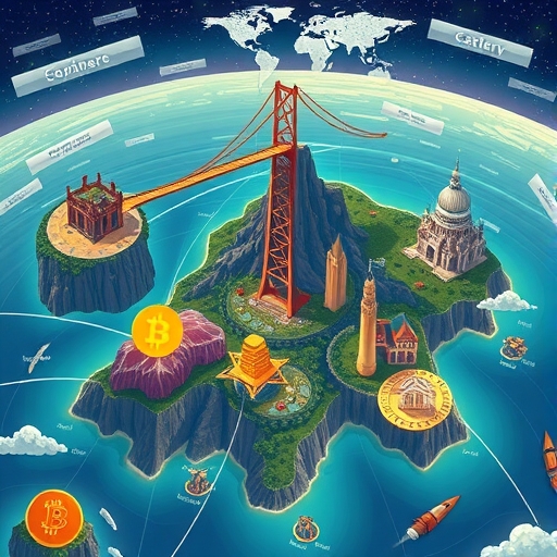 Dynamic illustration of Chainlink enabling cross-chain interoperability across diverse blockchain ecosystems