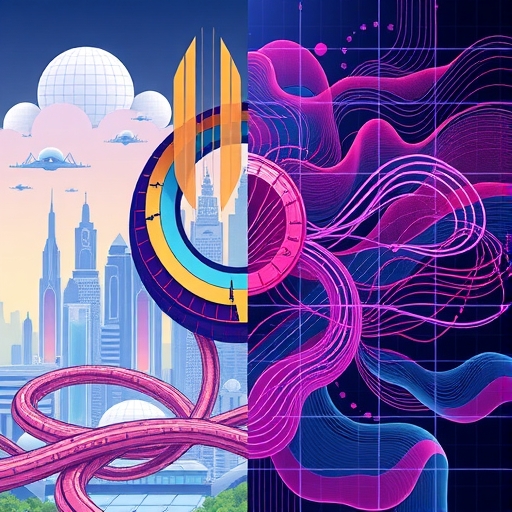 Split illustration of futuristic city and computational layer symbolizing Cardano's dual-layer architecture and ecosystem efficiency