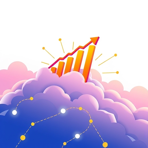 A stylized illustration of a digital bond with growing yield indicators emerging from the internet cloud for Ethena USDe Internet Bond yields