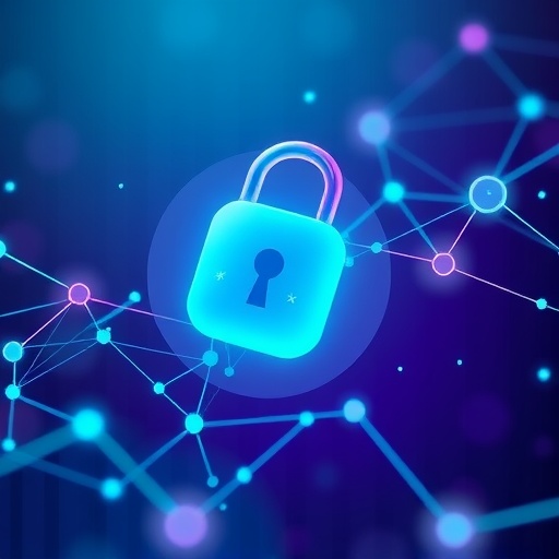 Illustration of a digital padlock on Monero XMR blockchain network symbolizing privacy and security in cryptocurrency transactions