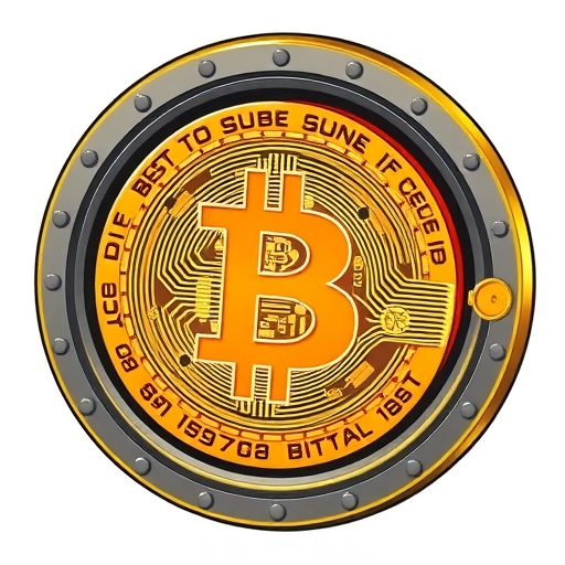 Stylized illustration showing a golden Bitcoin coin transforming into a secure digital vault with an uncrackable lock emphasizing Bitcoin's role as digital gold and secure value storage