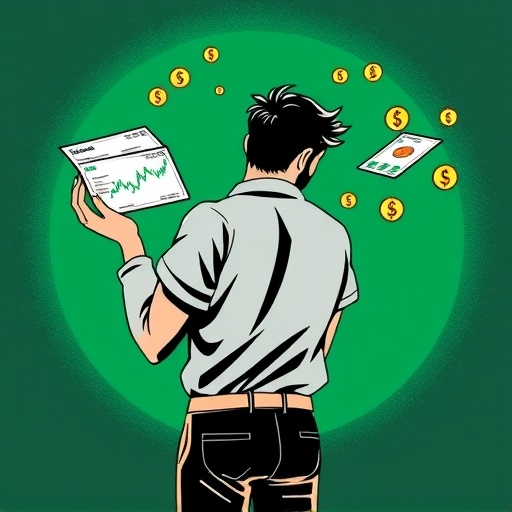Robinhood app illustration showing user managing stocks and crypto seamlessly for beginners