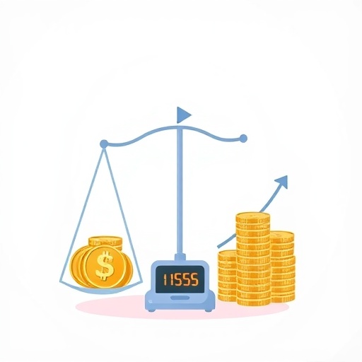 Whimsical illustration of UNUS SED LEO token deflation mechanism with shrinking supply scale and rising value