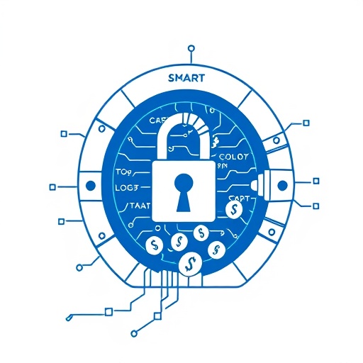 Stylized smart contract vault illustration highlighting Move language security features in Movement blockchain