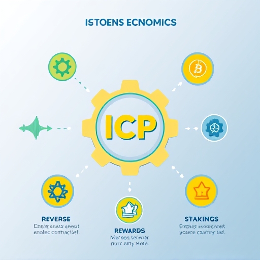 Infographic of ICP token economics reverse gas model and staking rewards
