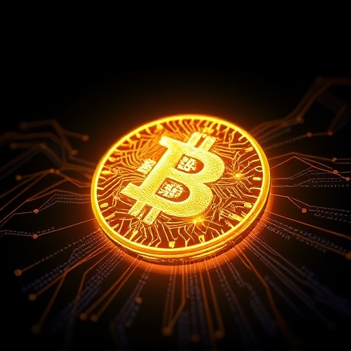 Bitcoin Ordinals inscription on a glowing satoshi representing unique digital artifacts