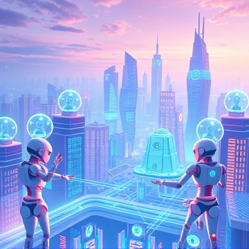 Futuristic city powered by NEAR Protocol blockchain with AI agents and seamless Web3 integration
