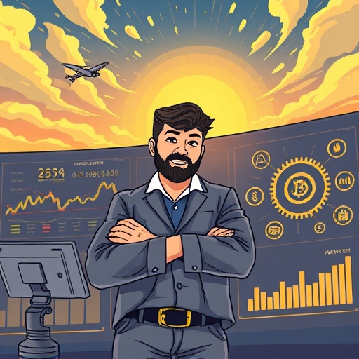 Stylized illustration of a trader customizing a TradingView dashboard with crypto indicators for optimal 2026 market performance