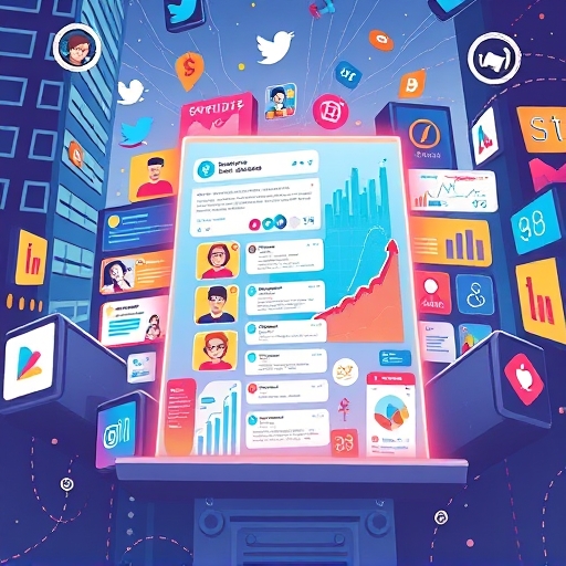 Stylized illustration of a vibrant Crypto Twitter feed with dynamic infographics and user avatars for real-time crypto market insights