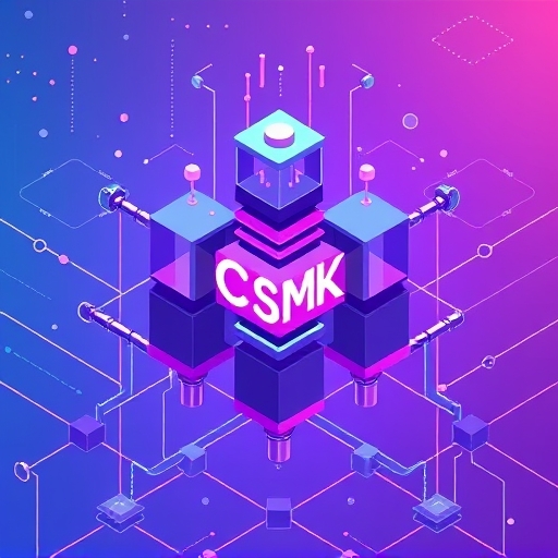Stylized digital art of Cosmos SDK as a modern blockchain development toolkit with modular blocks forming interconnected networks