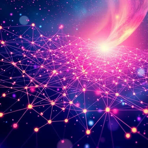 Vibrant illustration of interconnected nodes in Cosmos ecosystem highlighting investment growth and blockchain network challenges