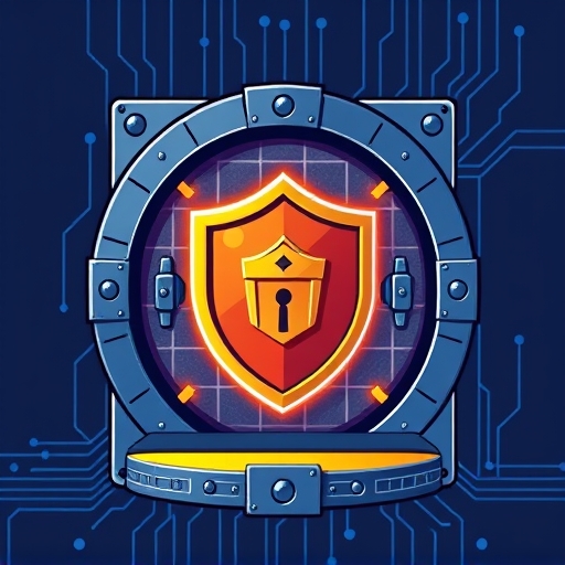 Secure digital vault illustration representing cybersecurity and AUSTRAC regulatory compliance for Australian crypto exchanges