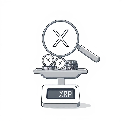 Minimalist digital scale illustration of XRP scarcity and deflationary burn mechanism