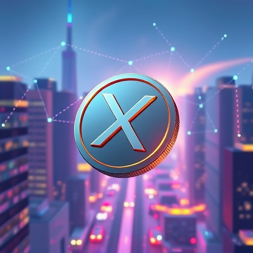 Digital XRP coin illustration debunking gold backing rumors in global financial networks